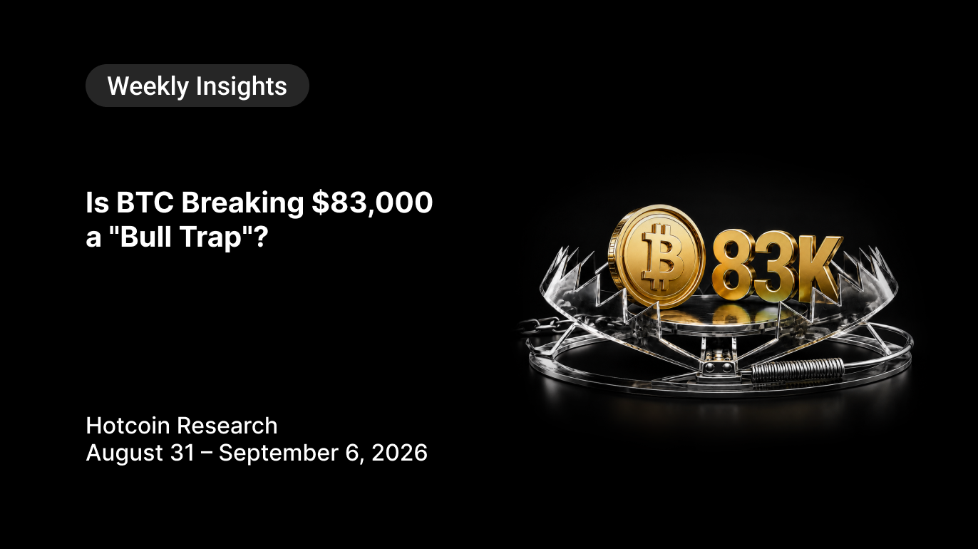 Is BTC’s Break Above $83,000 a “Bull Trap”? Hotcoin Research | August 31–September 6, 2026